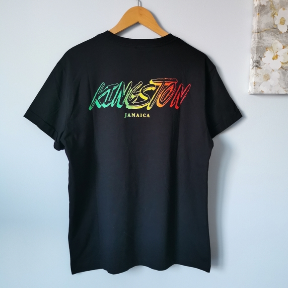 H&M Round Neck Foldover-Short-Sleeve Tee Black M - Picture 4 of 6